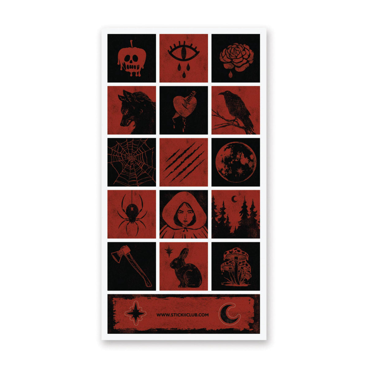 Black & Red Forest Sticker Sheet