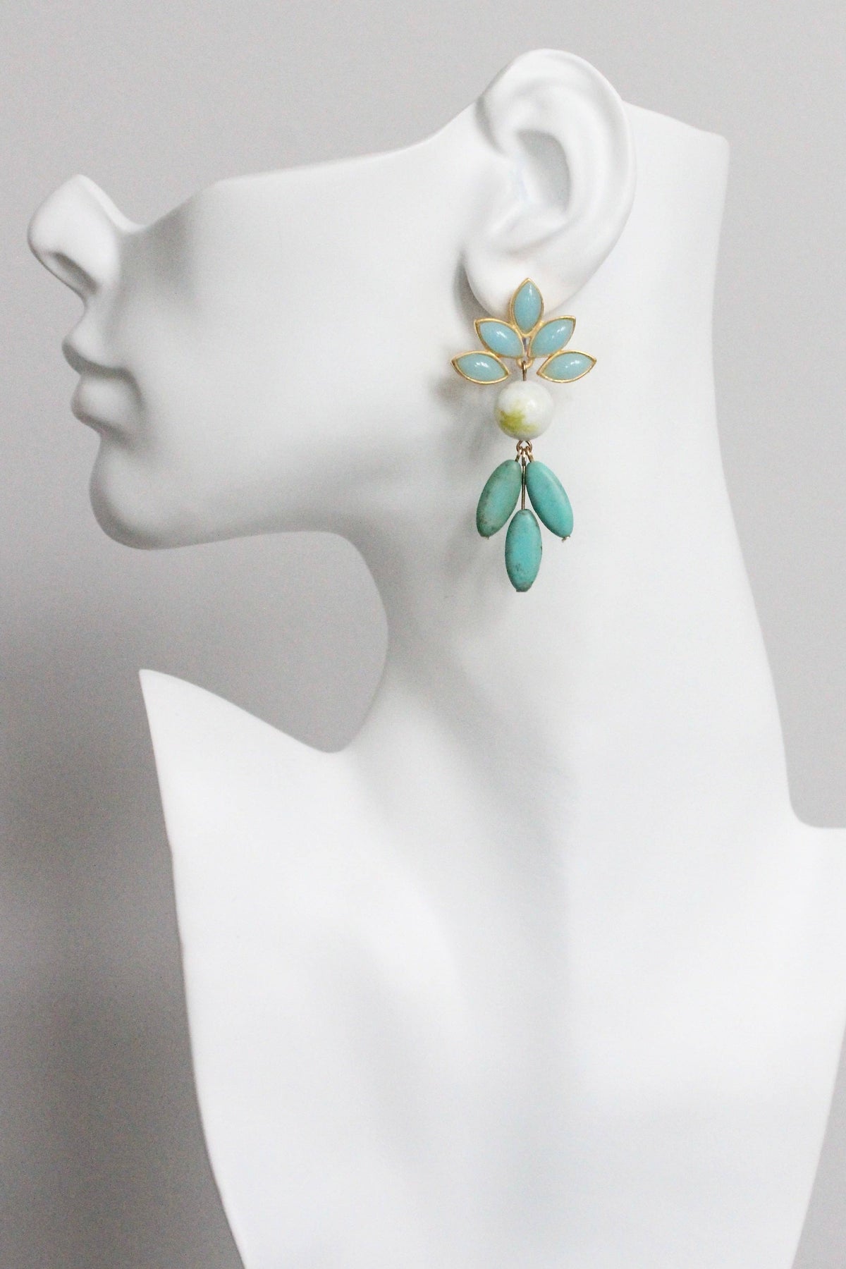 Vintage Glass and Turquoise Earrings