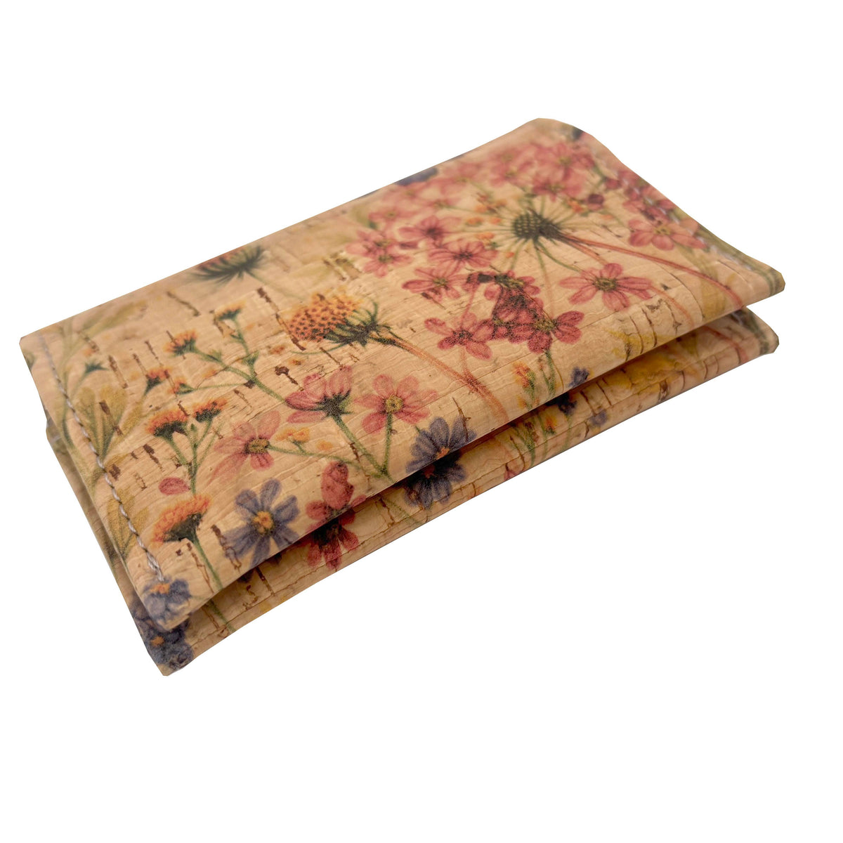Cork Small Bifold Wallet | Wildflower Whimsy Print