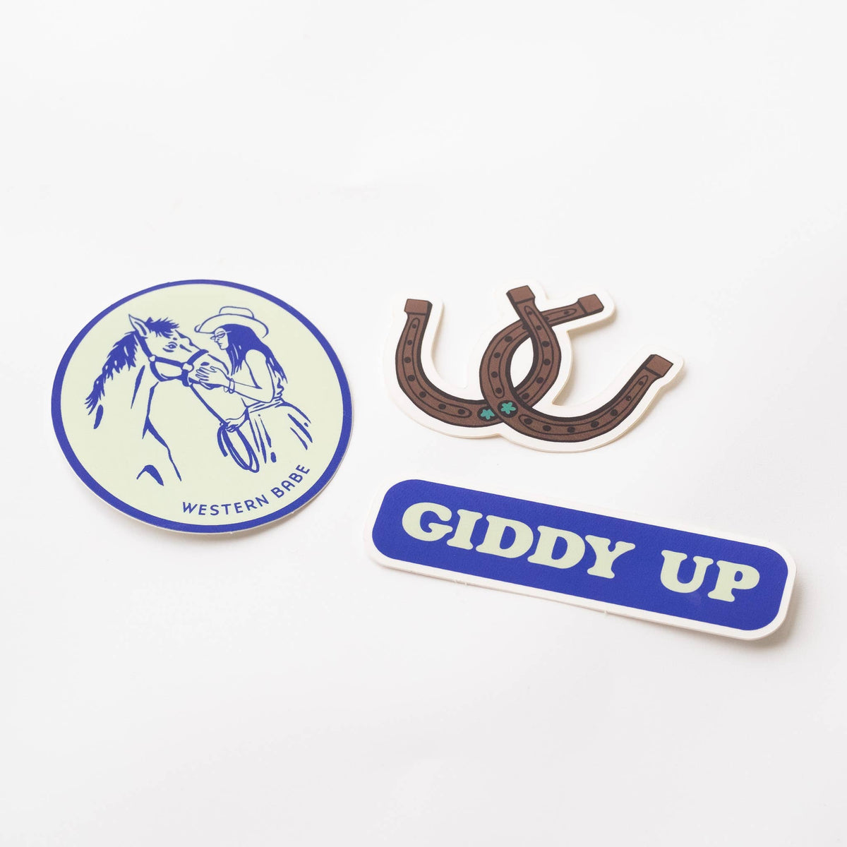 Giddy Up Vinyl Sticker Three-Pack-Cowgirl Theme