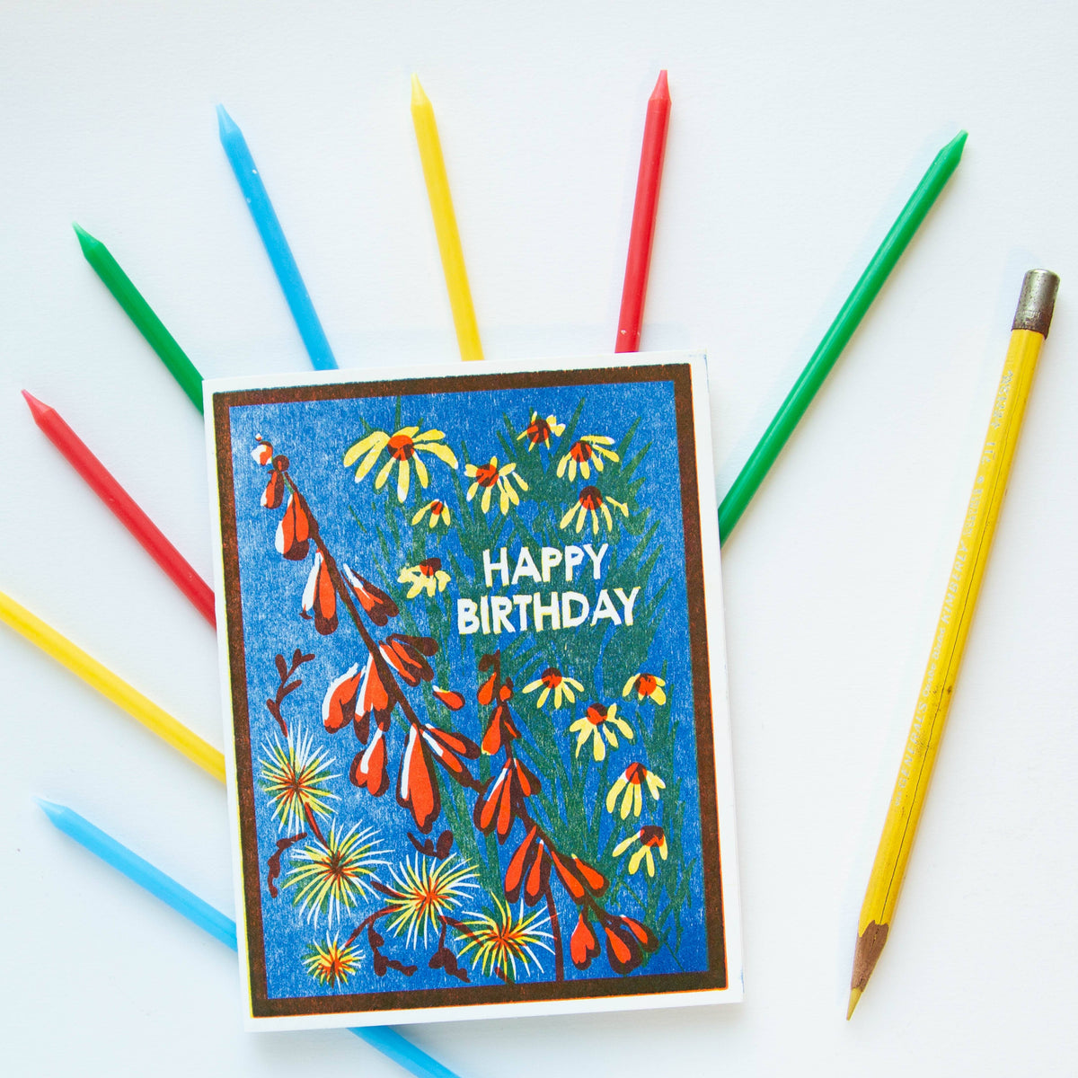 Happy Birthday (Blue Sky Wildflowers) Individual Card
