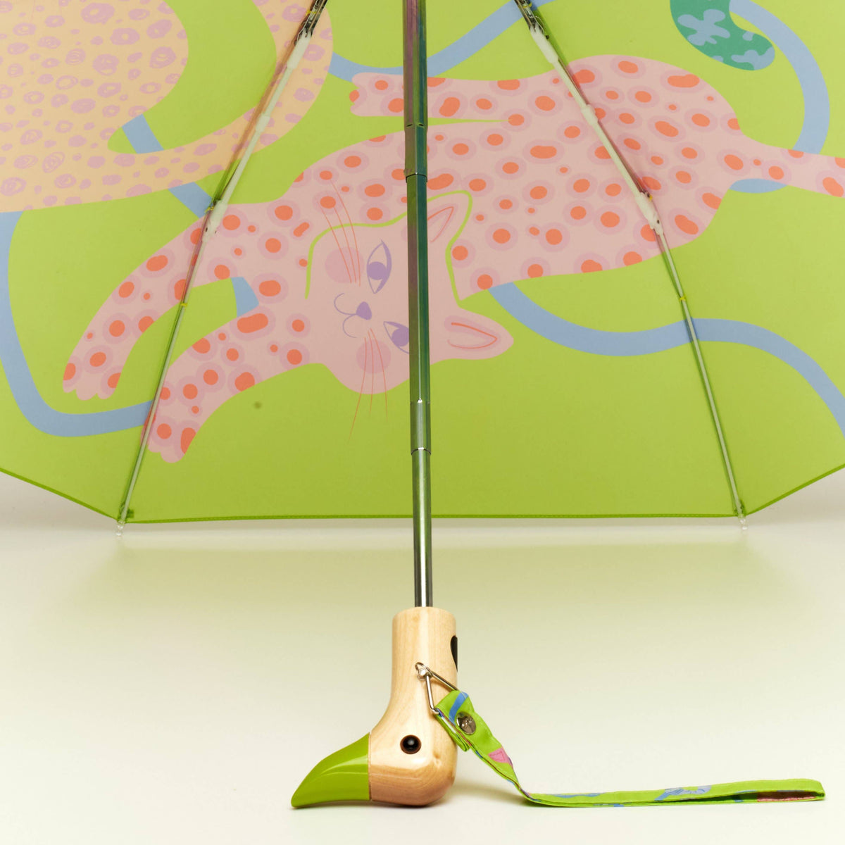 Lime Arty Cats Eco-Friendly Duck Umbrella
