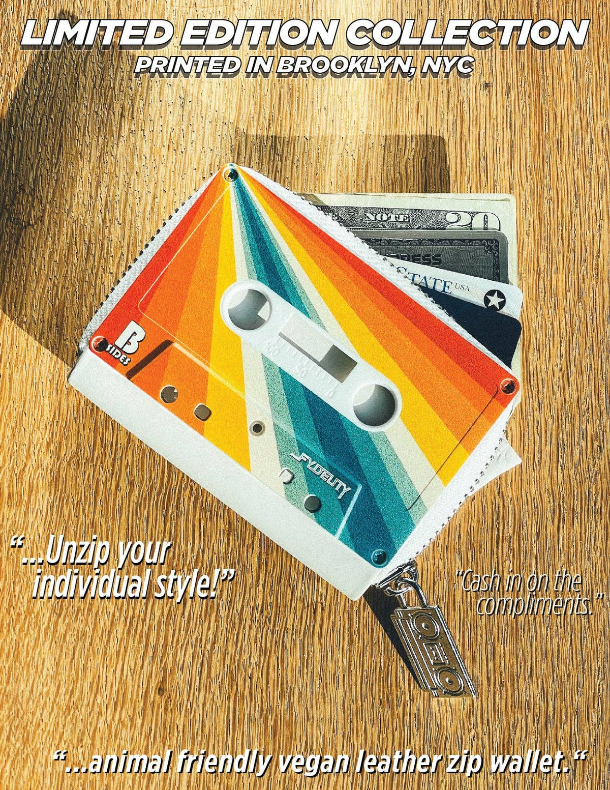 Vintage Rainbow Cassette Wallet | Cute 80s GenX Gifts Music