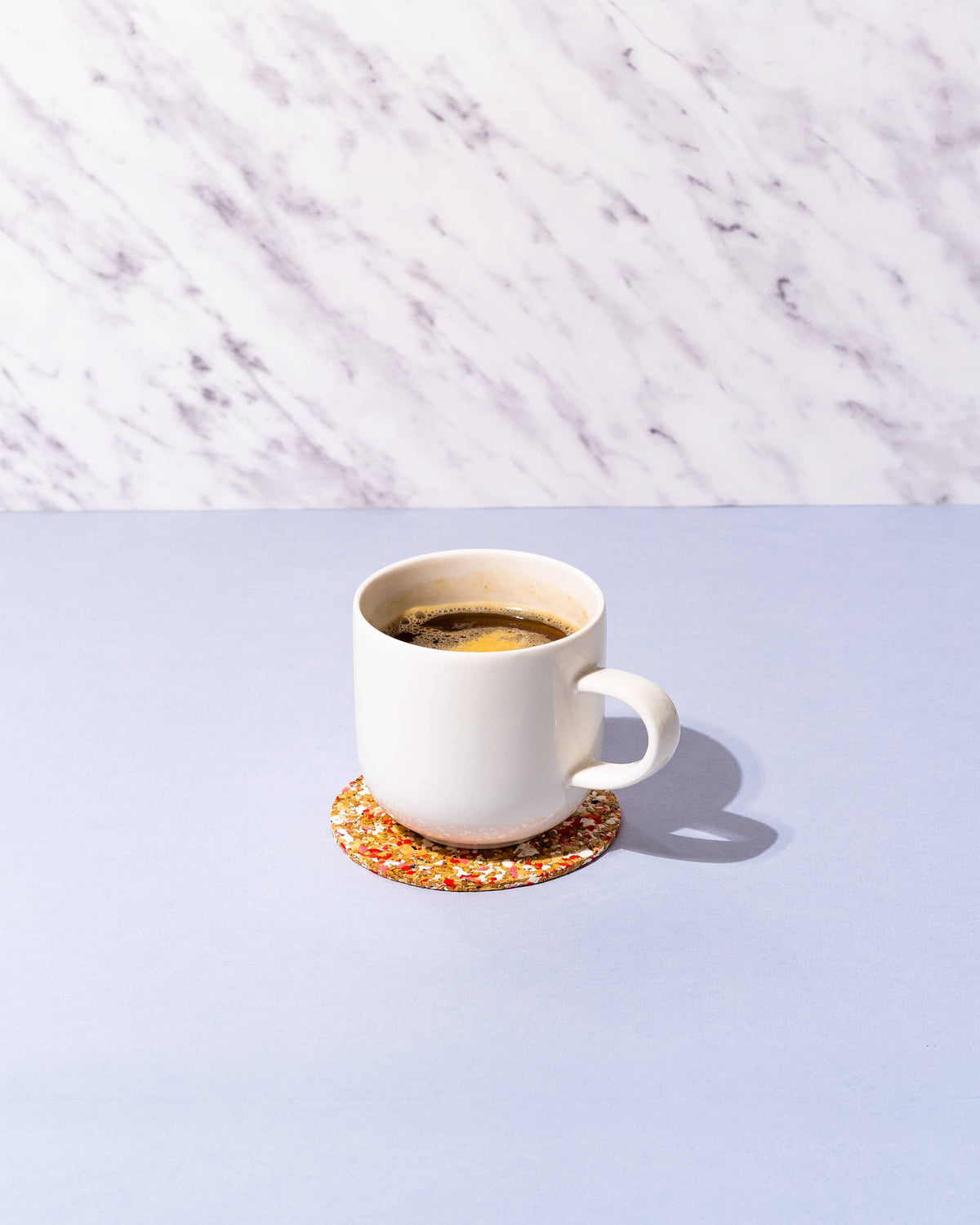 Speckled Round Cork Coasters - Black/Purple