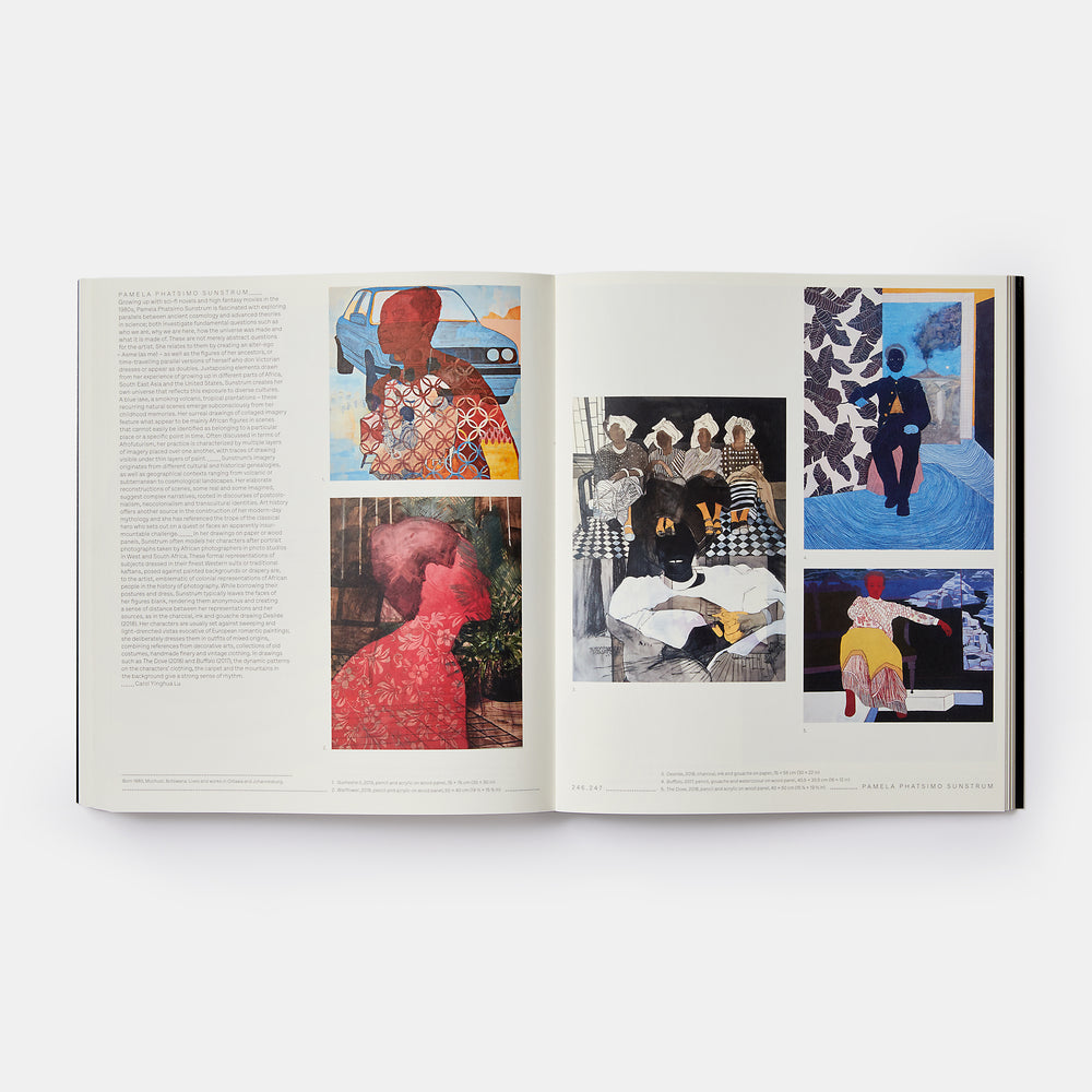 Interior pages with white background, black text and colorful artwork.