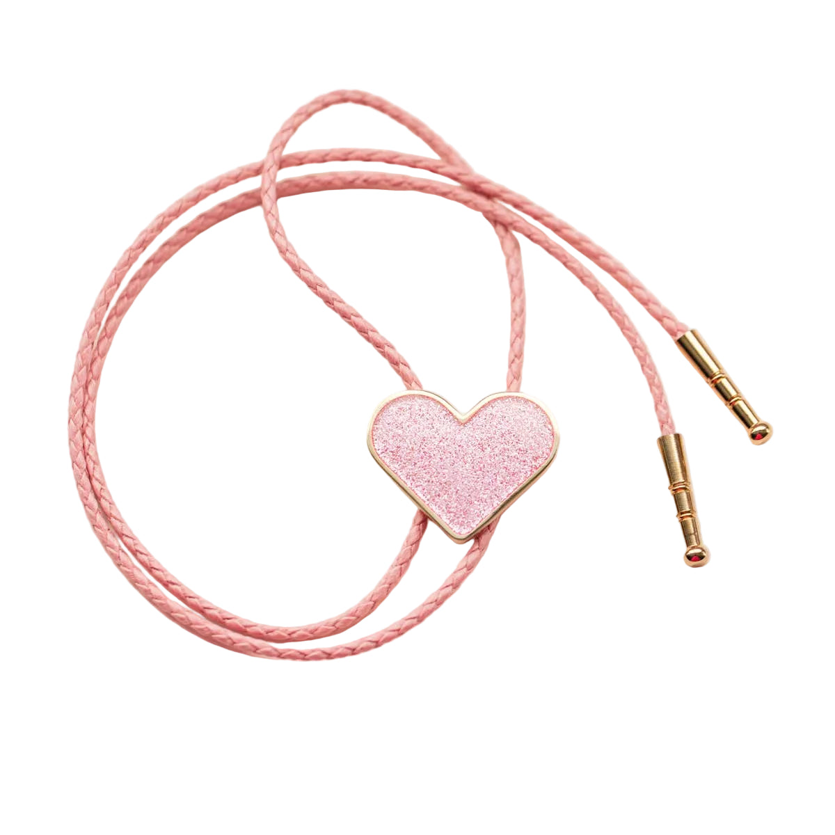 Glitter Heart Bolo Tie