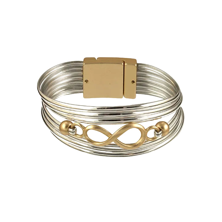 Matte Silver/Gold Infinity Bracelet