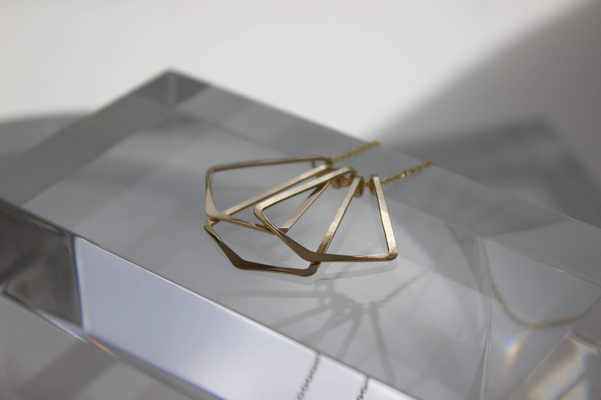 Flutter Necklace, Delicate, Art Deco, Gold Fill, Silver 