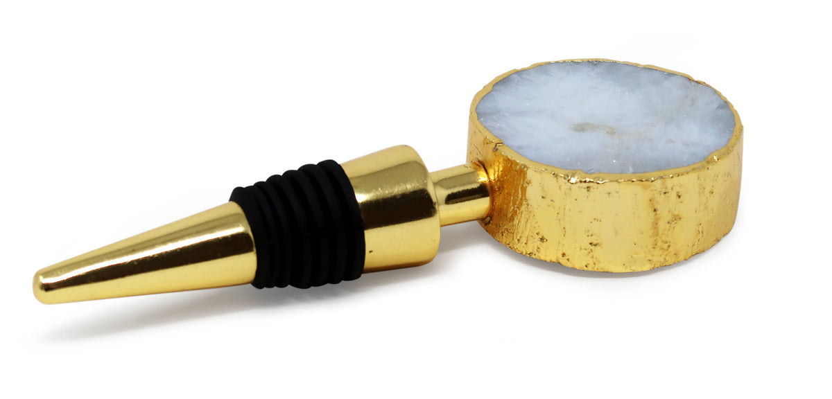 Bottle Stopper with Agate Stone Head