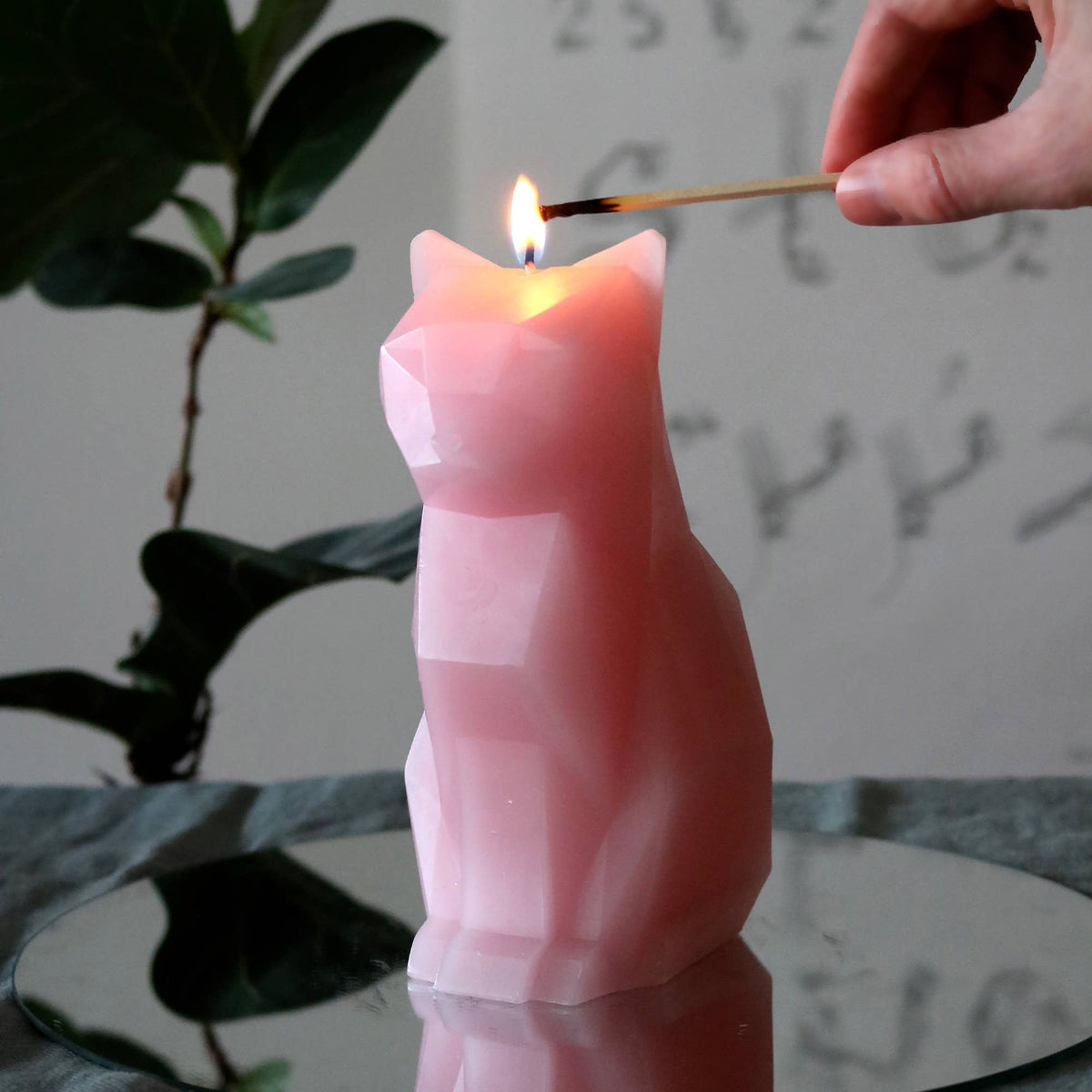 Pyropet Light Pink Cat Skeleton Candle