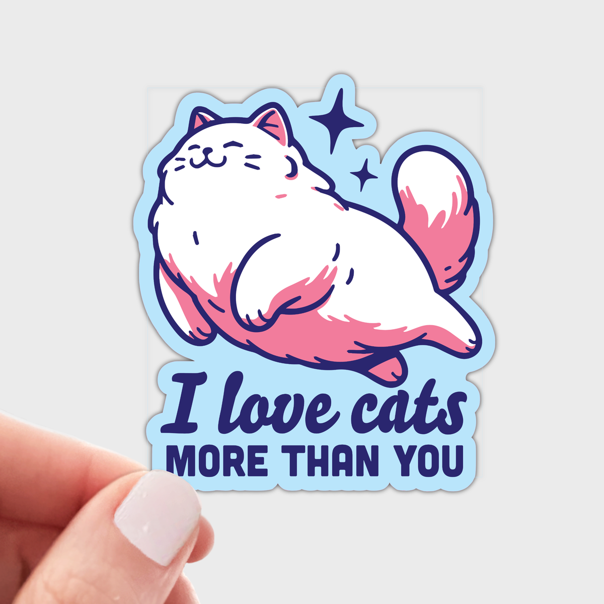 I Love Cats More Than You Sticker