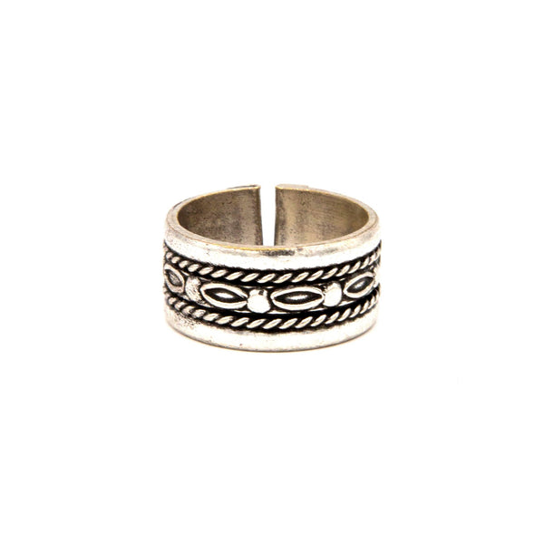 Wide Band Rope Adjustable Ring