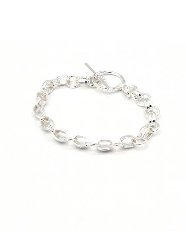Interconnected Silver Toggle Bracelet