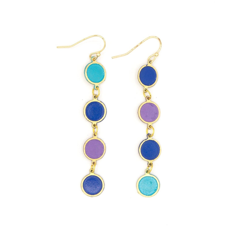 Brass and Enamel Earrings