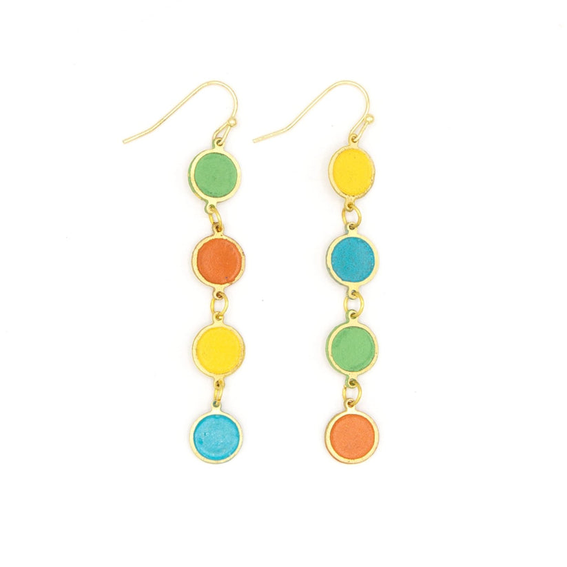 Brass and Enamel Earrings
