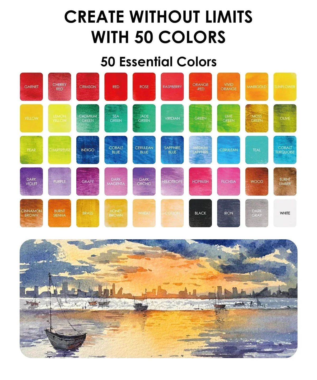 All-In-One Watercolor Set of 50