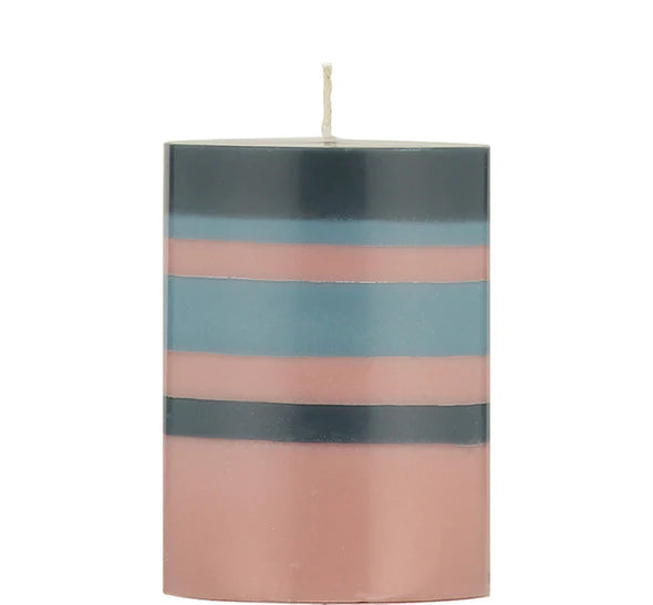Old Rose Indigo Pompadour Pillar Candle