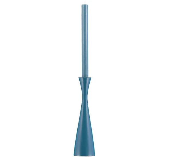 Tall Petrol Blue Wooden Candleholder