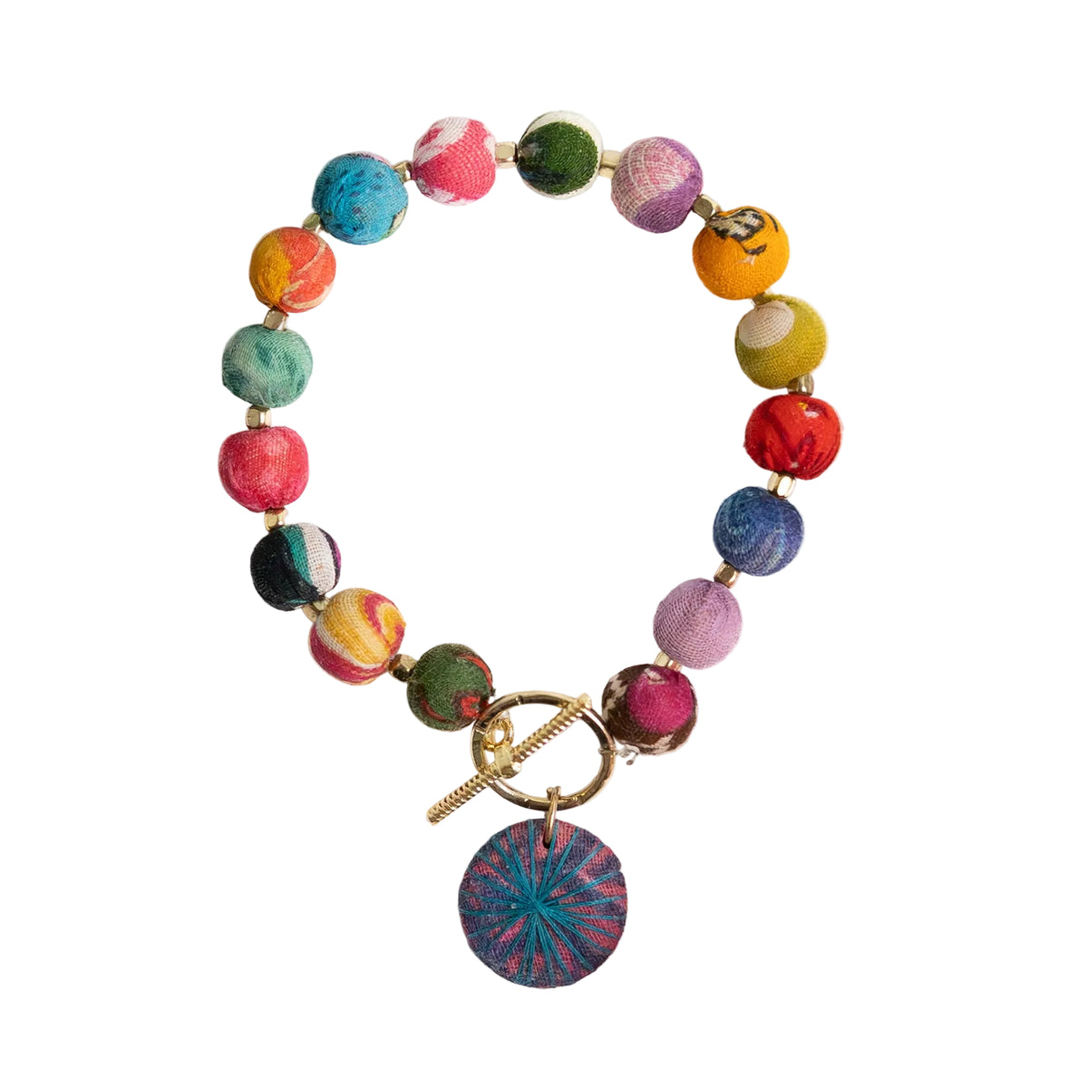 Kantha Threadburst Toggle Bracelet