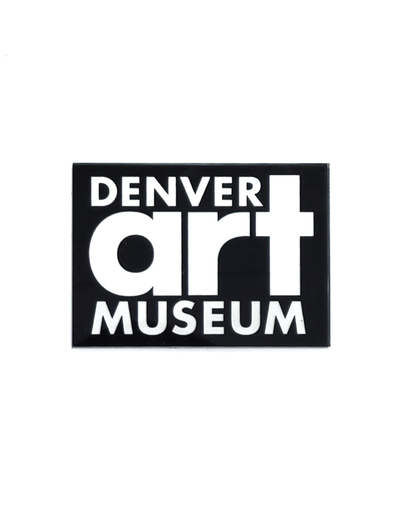 Denver Art Museum White Logo on Black Background Magnet