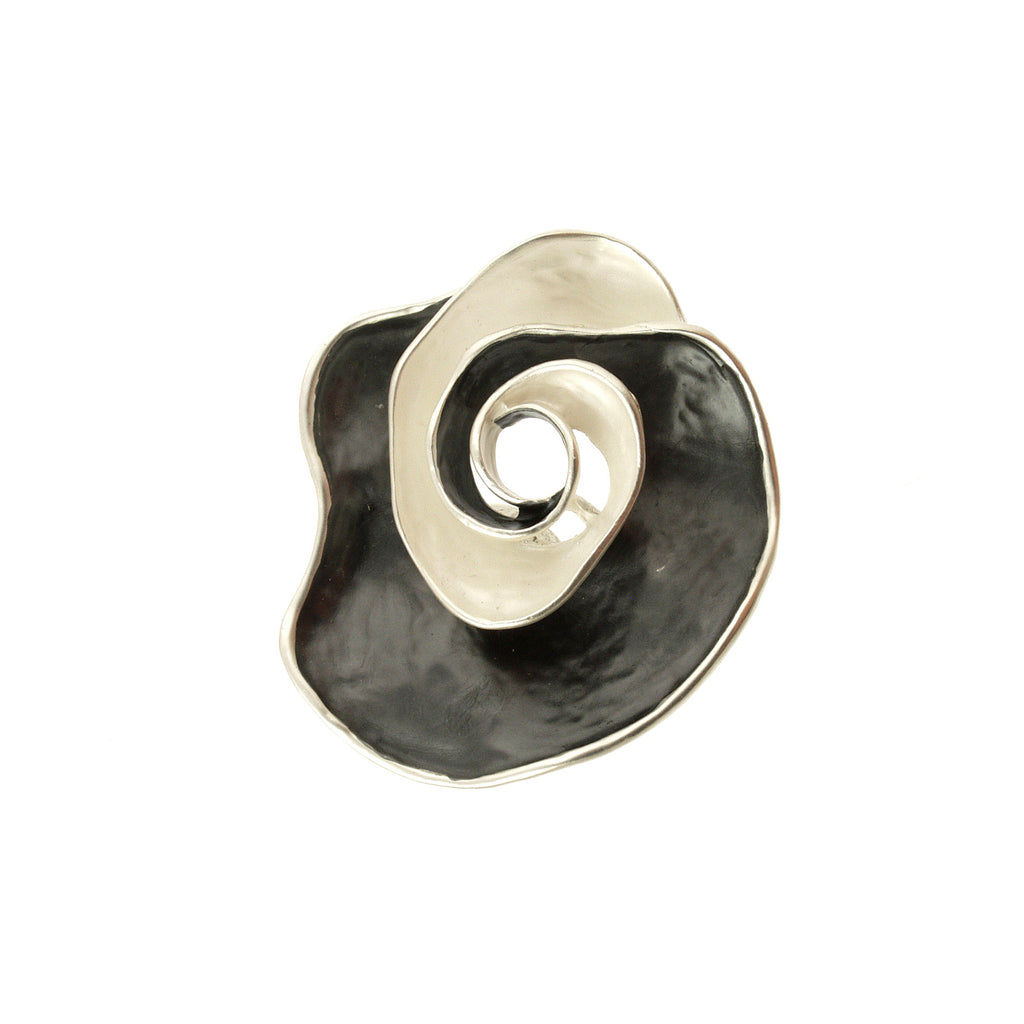 Grey and White Flower Magnetic Brooch