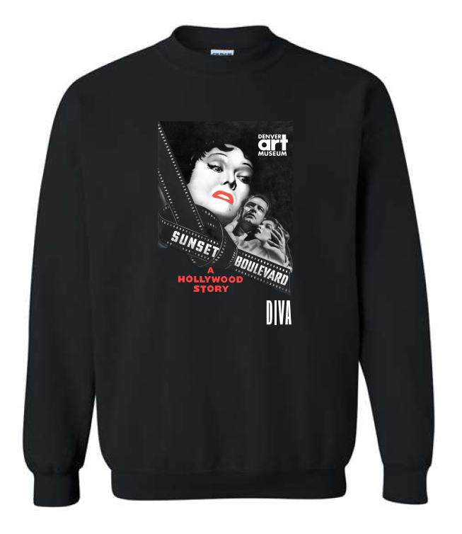 Sunset Boulevard DIVA Black Crewneck Sweatshirt