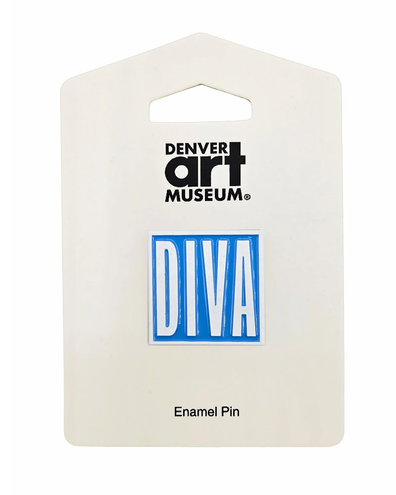 DIVA White on Blue Pin