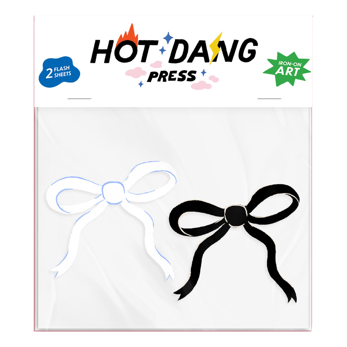 Black and White Bow Buddies Iron On