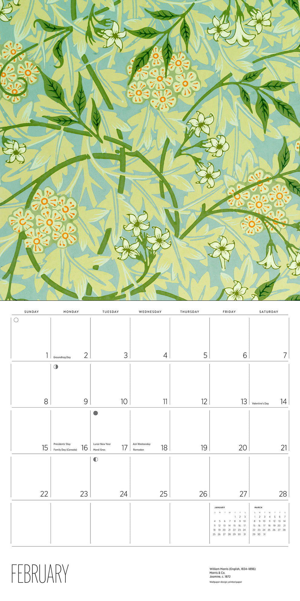 William Morris: Arts &amp; Crafts  Designs 2026 Wall Calendar