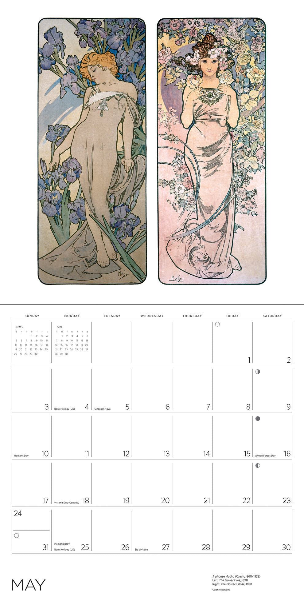 Alphonse Mucha 2026 Wall  Calendar