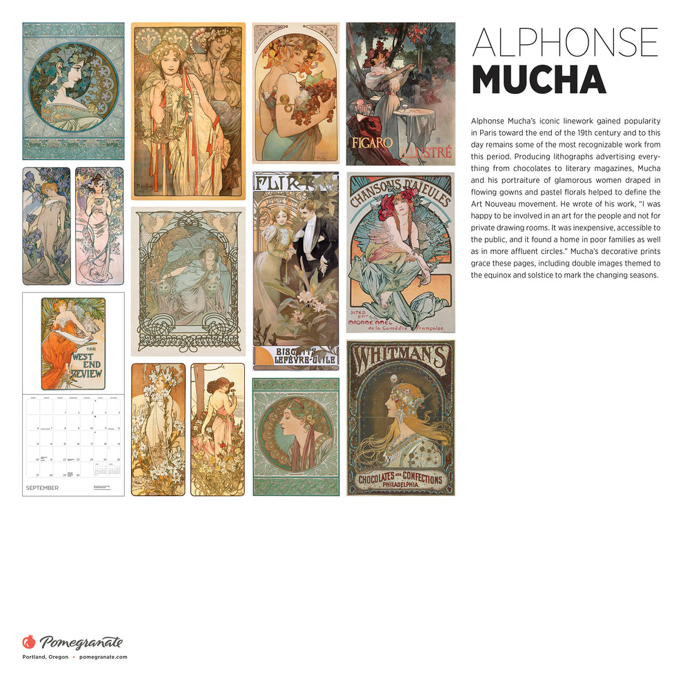 Alphonse Mucha 2026 Wall  Calendar