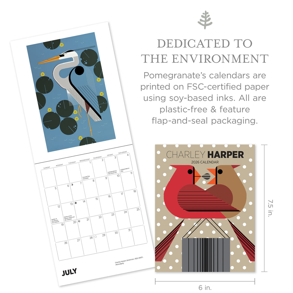 Charley Harper 2026 Mini Wall  Calendar