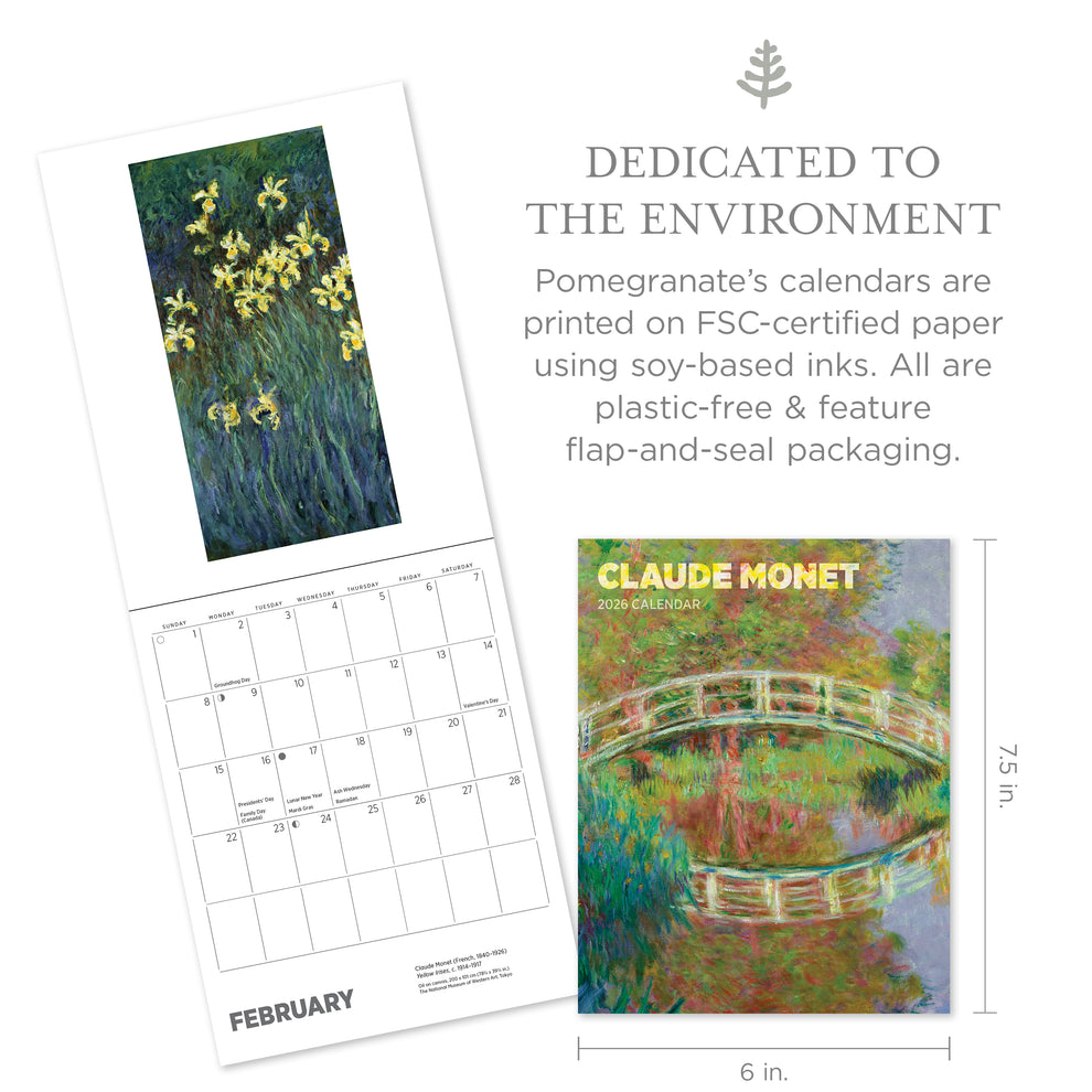 Claude Monet 2026 Mini Wall  Calendar