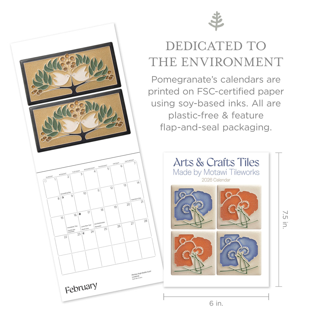 Arts &amp; Crafts Tiles: Made by Motawi Tileworks 2026 Mini Calendar