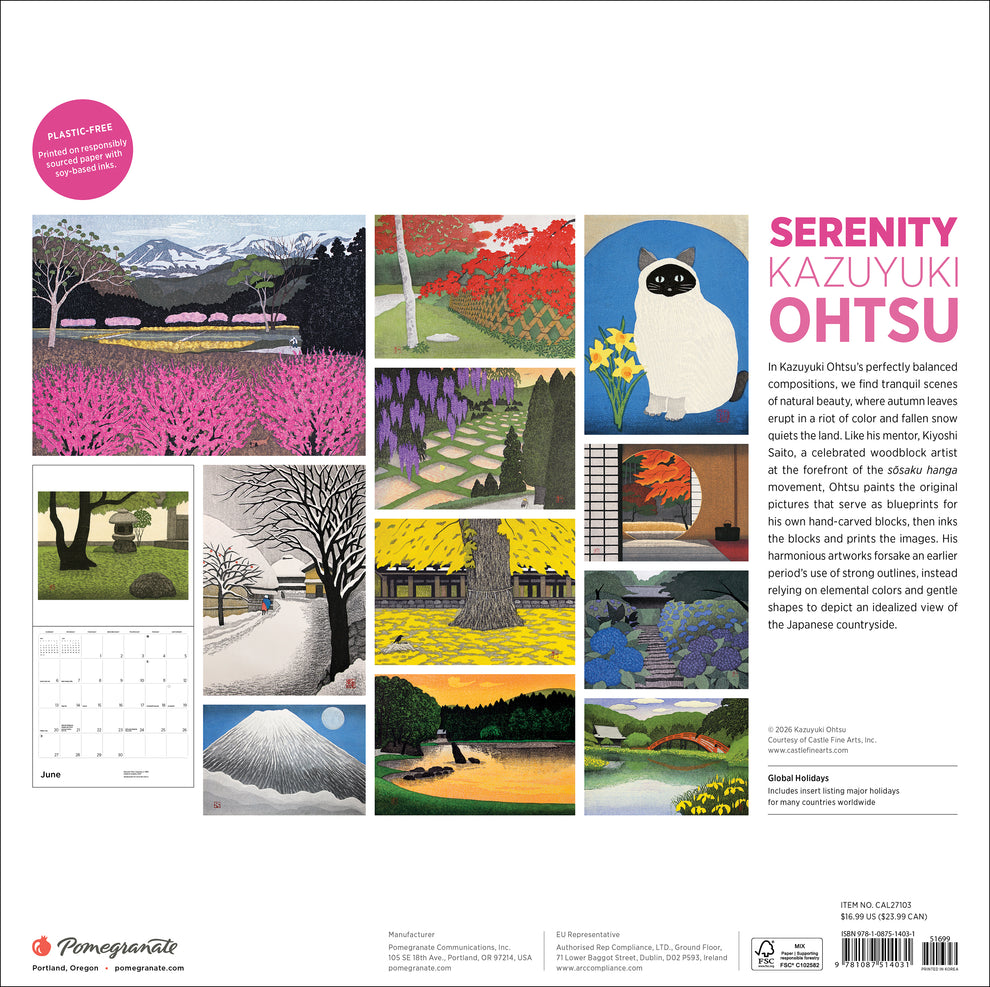 Serenity: Kazuyuki Ohtsu 2027 Wall Calendar