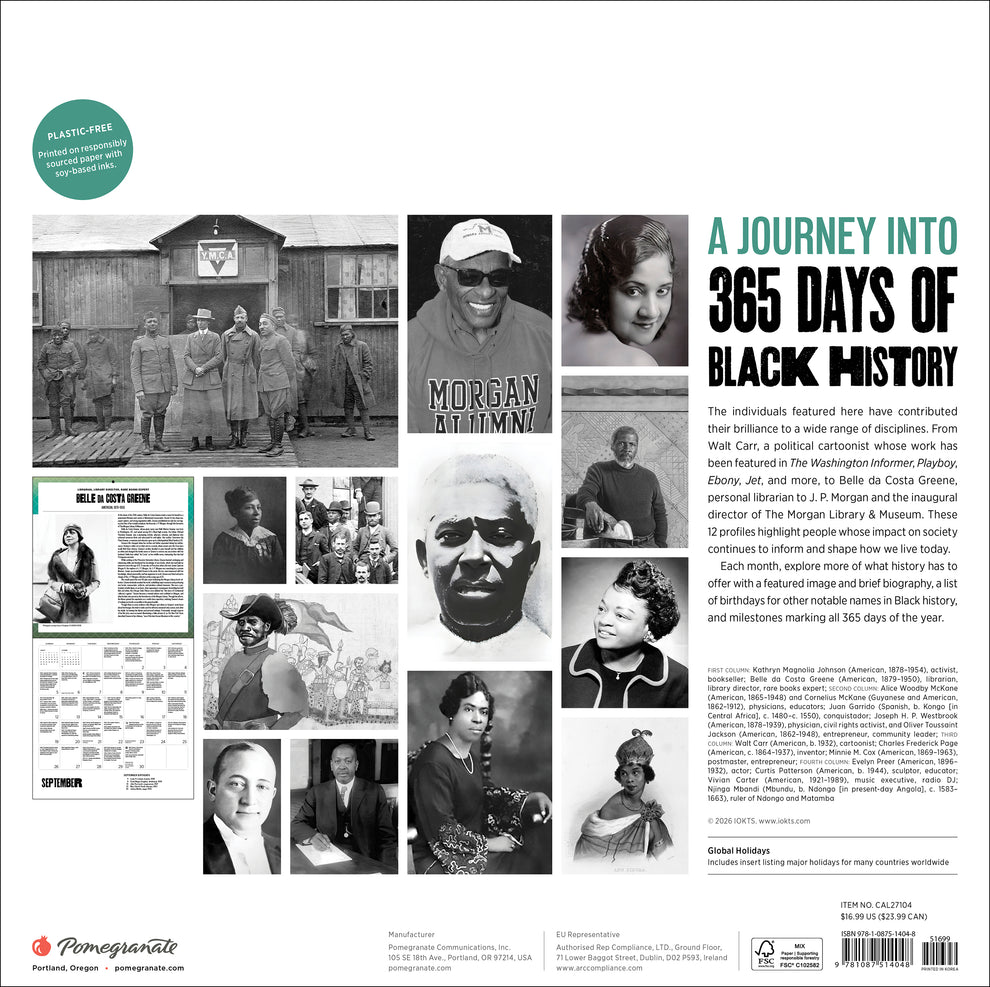 A Journey into 365 Days of Black History 2027 Wall Calendar