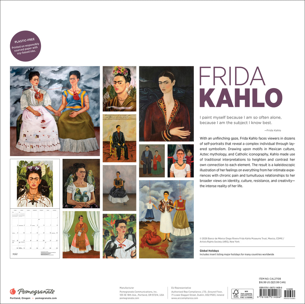 Frida Kahlo 2027 Wall Calendar