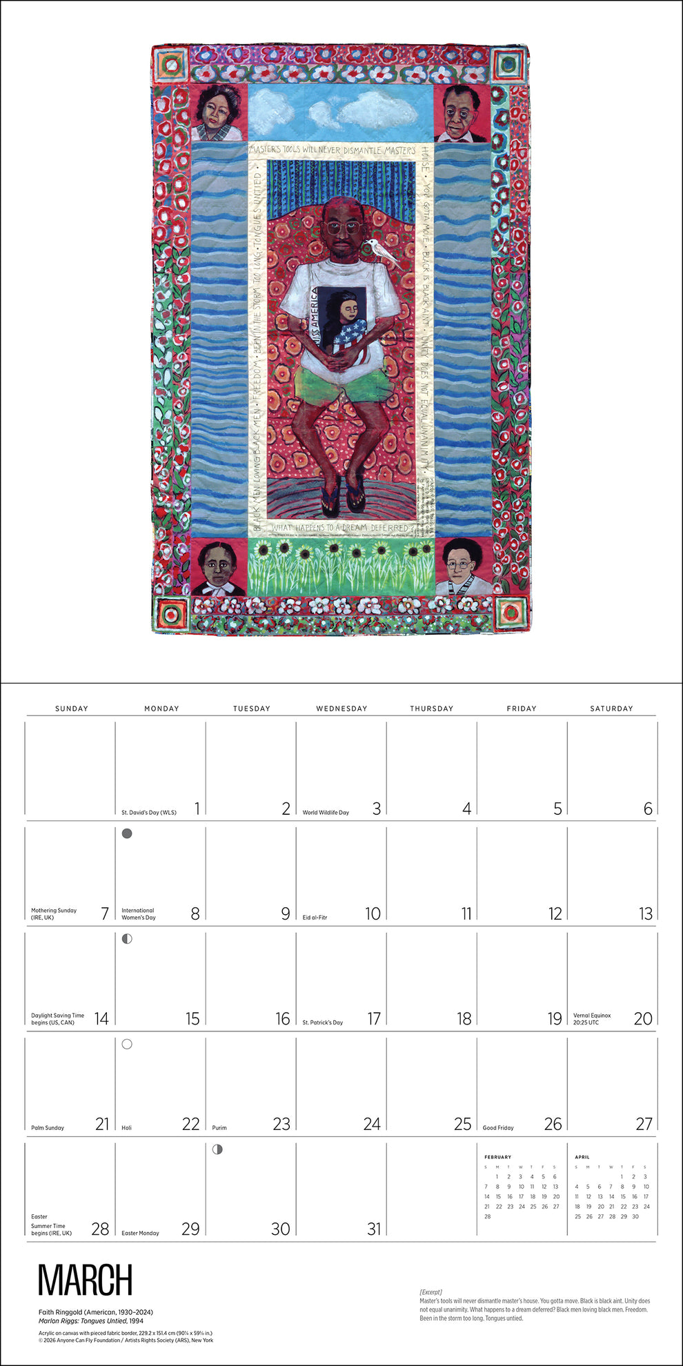Faith Ringgold 2027 Wall Calendar
