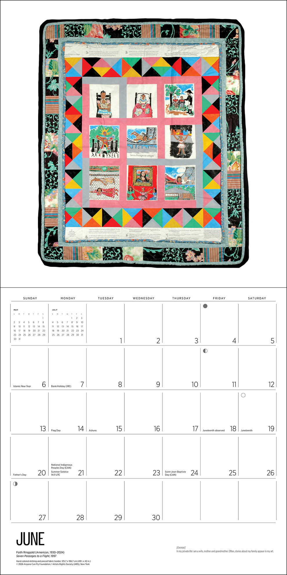 Faith Ringgold 2027 Wall Calendar