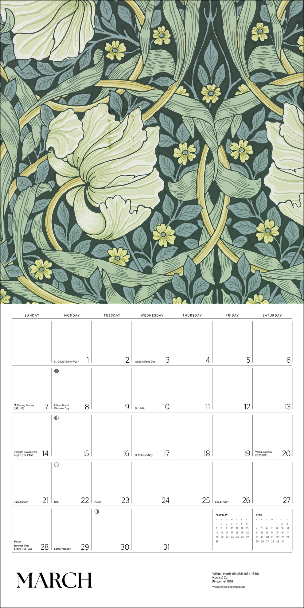 William Morris: Arts & Crafts Designs 2027 Wall Calendar
