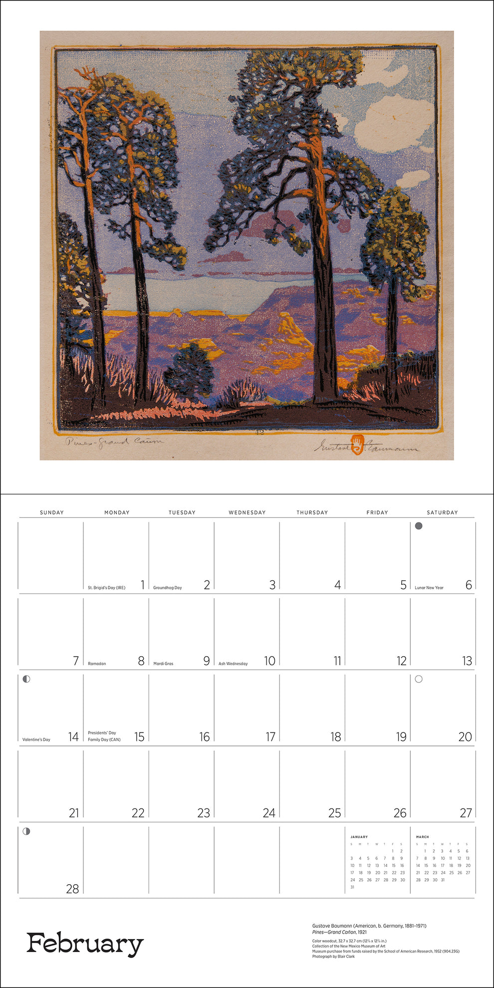 A Small, Untroubled World: The Art of Gustave Baumann 2027 Wall Calendar
