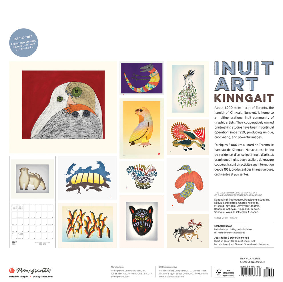 Inuit Art: Kinngait 2027 Wall Calendar