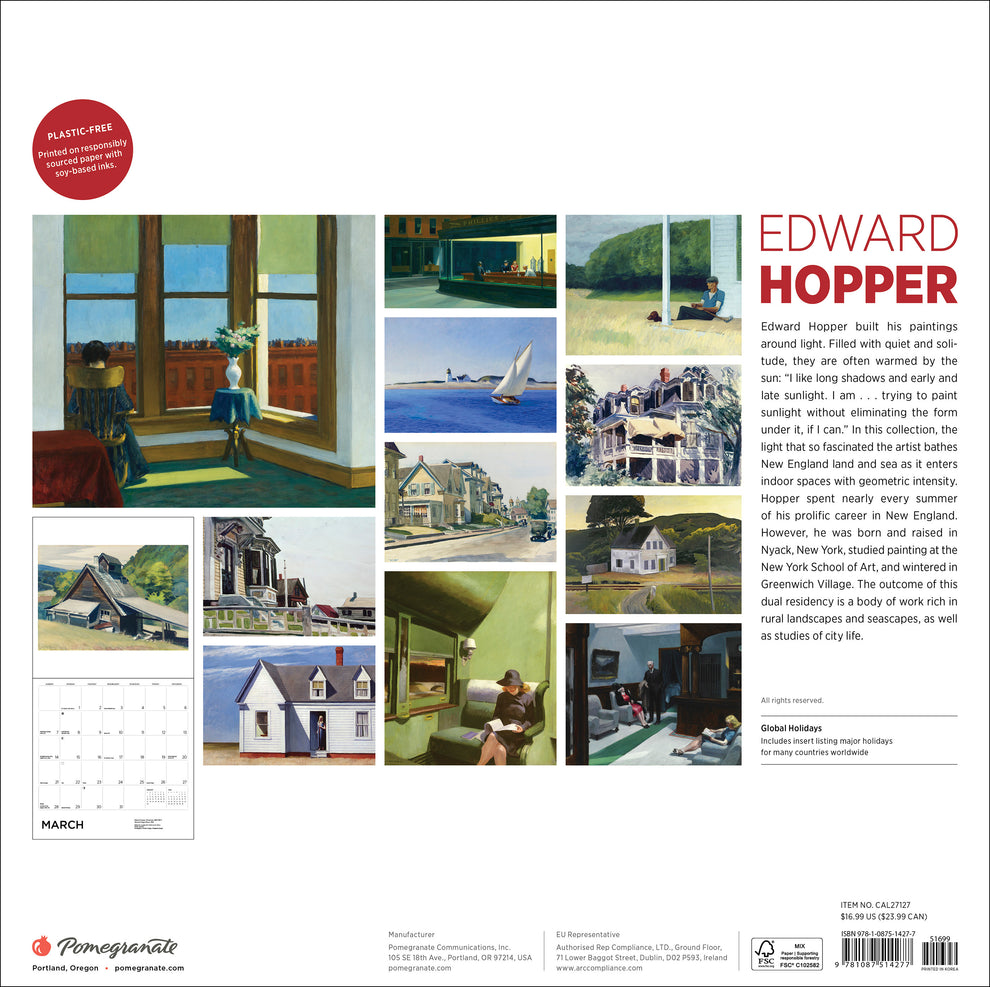 Edward Hopper 2027 Wall Calendar