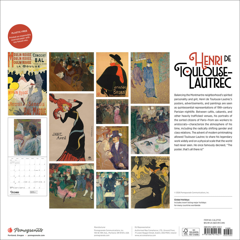 Henri de Toulouse-Lautrec 2027 Wall Calendar