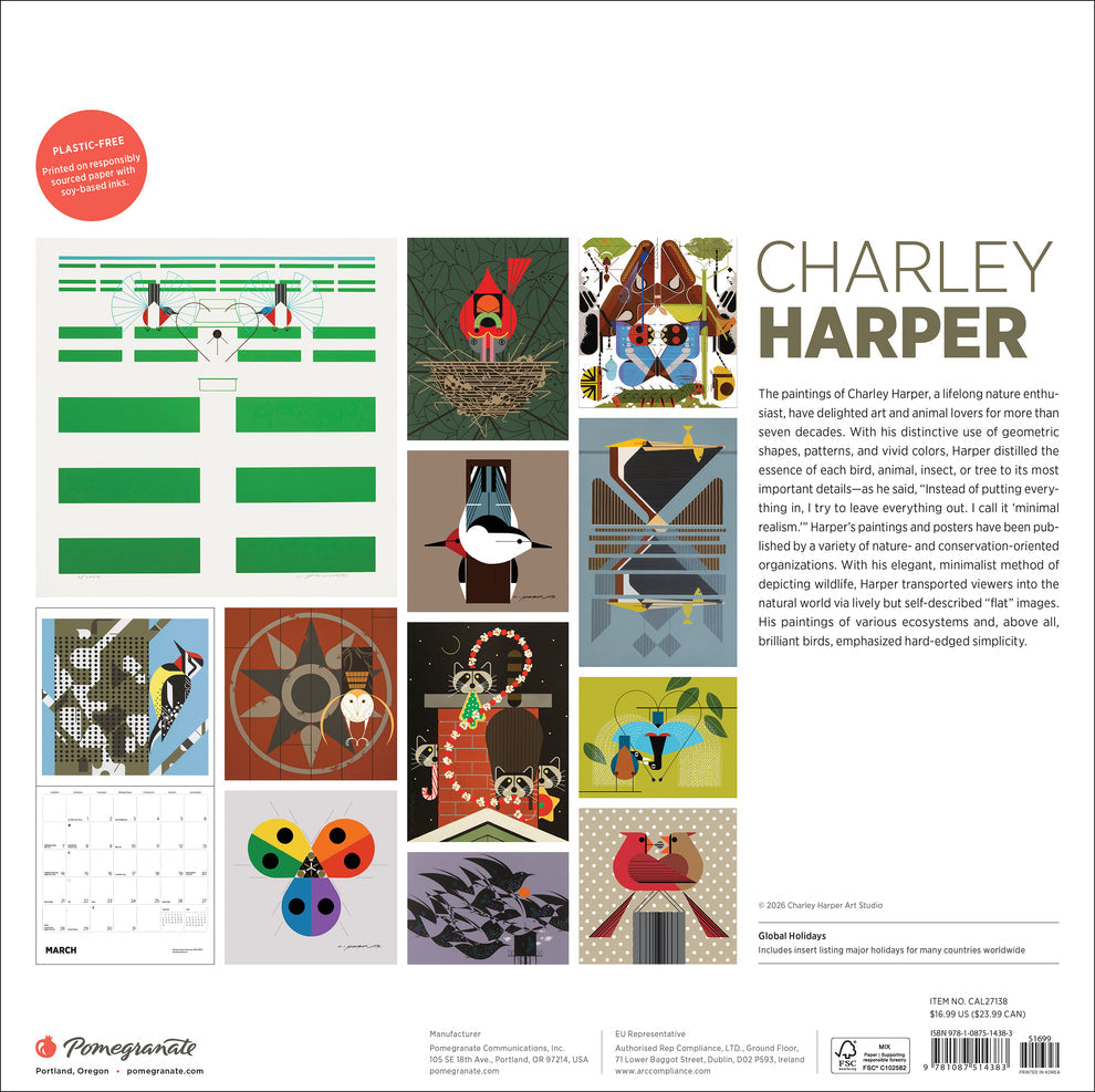 Charley Harper 2027 Wall Calendar