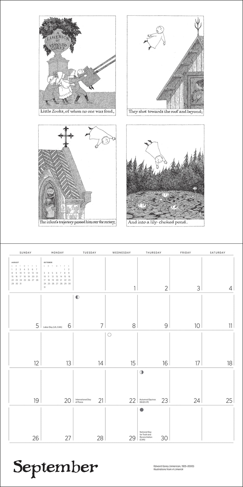 Edward Gorey 2027 Wall Calendar
