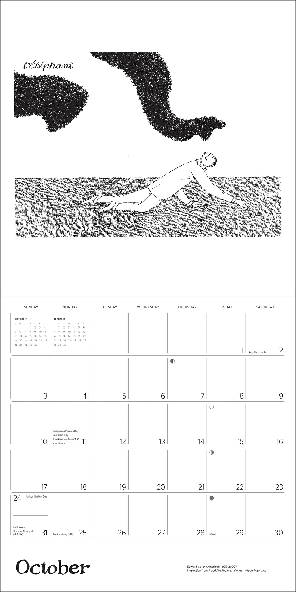 Edward Gorey 2027 Wall Calendar