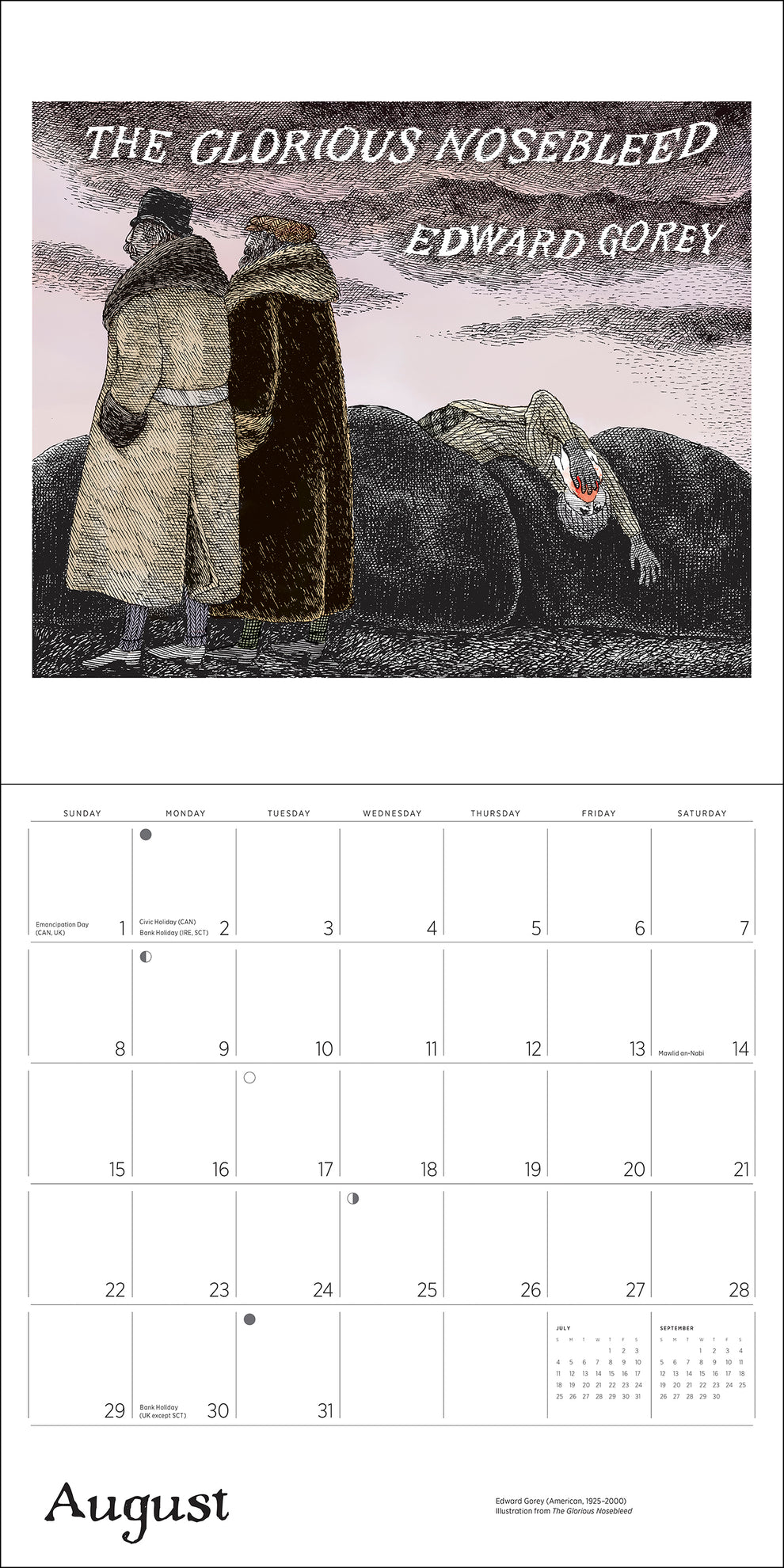 Edward Gorey 2027 Wall Calendar