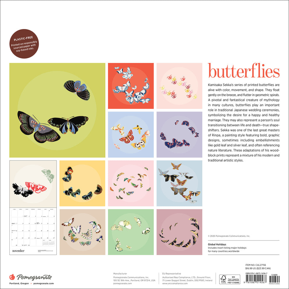 Butterflies 2027 Wall Calendar