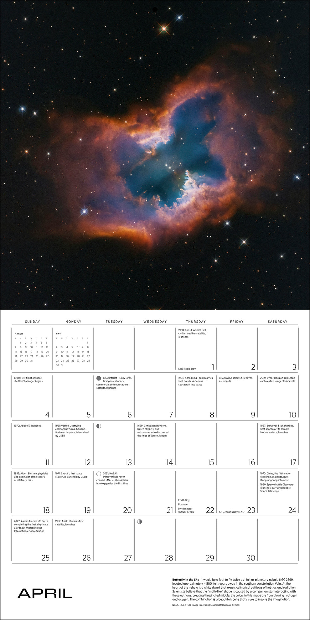 Space: Views from the Hubble and James Webb Telescope Wall Calendar